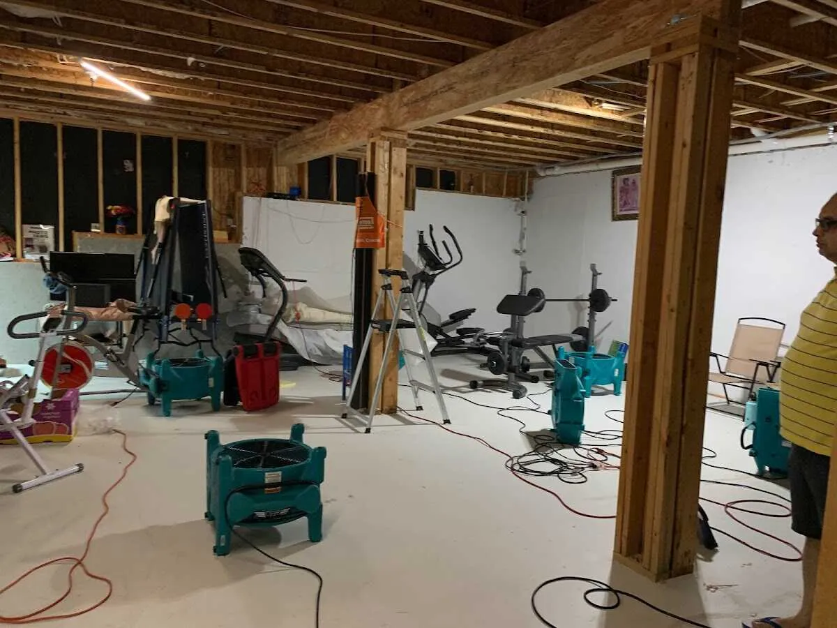 Basement drying equipment setup for Structural Drying in Lopatcong